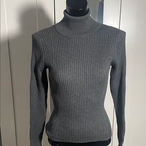 Banana Republic Charcoal Ribbed Turtleneck Sweater